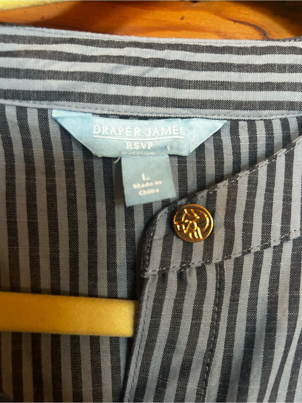 Draper James Blue and White Striped Shirt Dress with Belt - Picture 2 of 4
